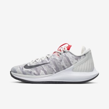 Nike Court Air Zoom Zero - Női Teniszcipő - Platina/Piros/Királykék/Szürke